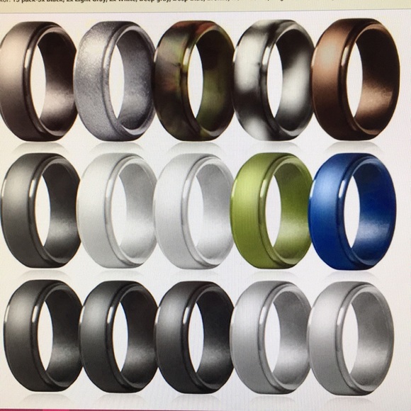 Other - Size 9.5-10 men’s silicone wedding rings set of 15
